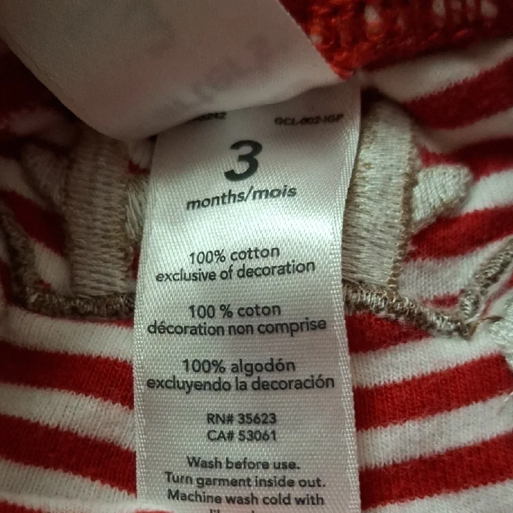 Striped Baby Pants with Reindeer Patch